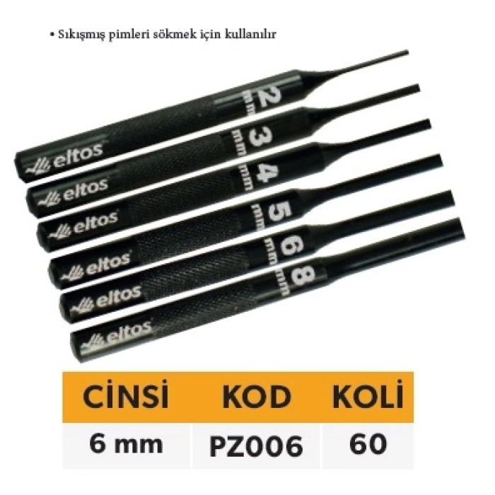 ELTOS TEKLİ PİM ZIMBA 6MM