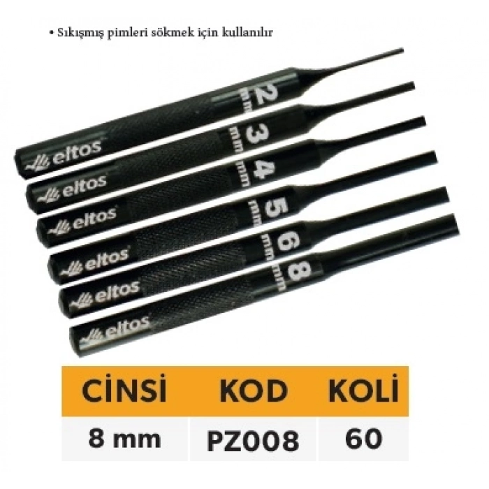 ELTOS TEKLİ PİM ZIMBA 8MM