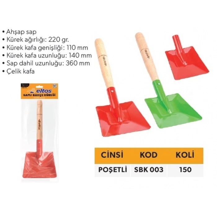 ELTOS SAPLI BAHÇE KÜREĞİ-POŞETLİ