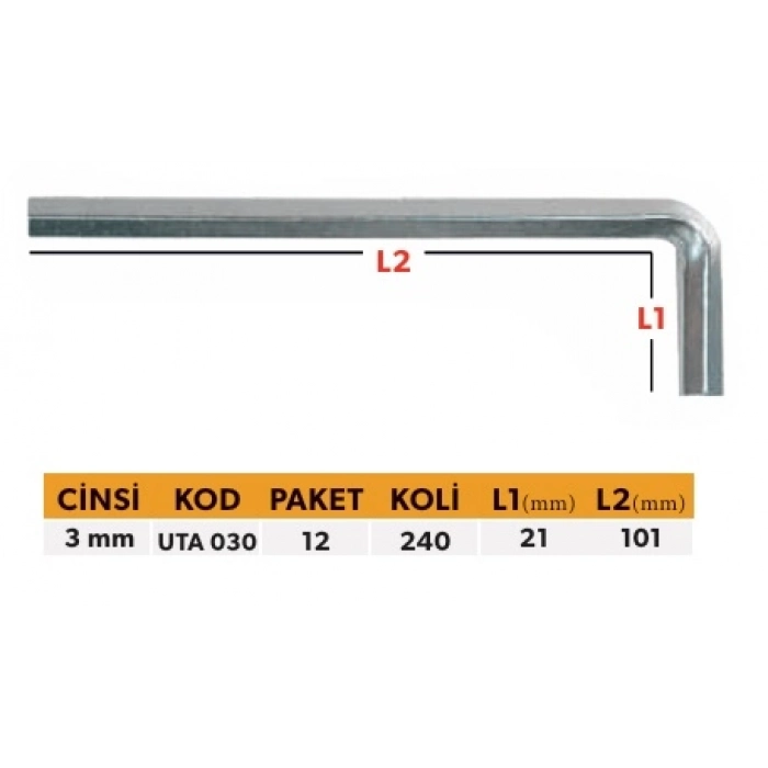 ELTOS PROFESYONEL TEK ALYAN UZUN TİP - ALTIKÖŞE 3 MM