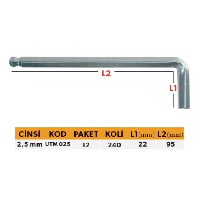 ELTOS PROFESYONEL TEK ALYAN UZUN TİP - MİSKET 2,5MM