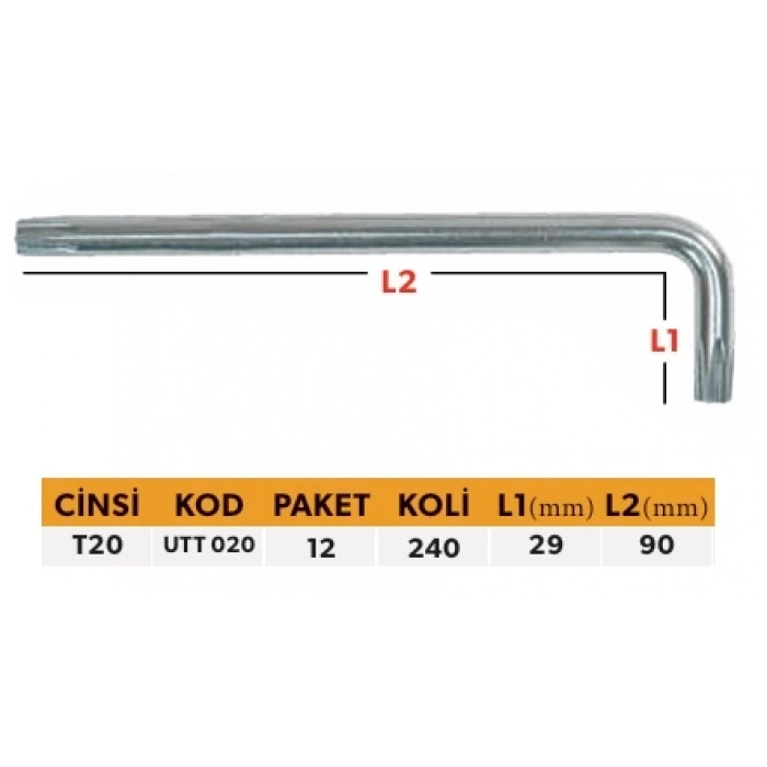ELTOS PROFESYONEL TEK ALYAN UZUN TİP - TORX 20 MM