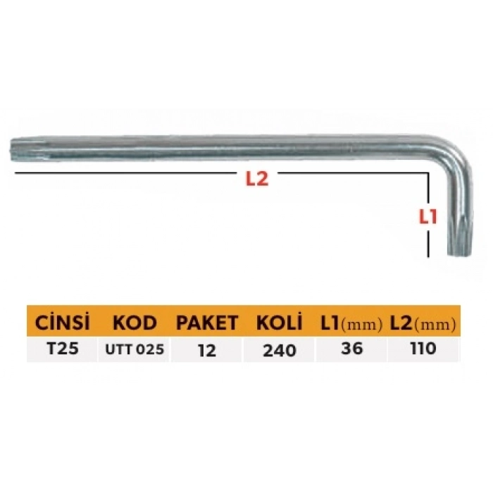 ELTOS PROFESYONEL TEK ALYAN UZUN TİP - TORX 25 MM