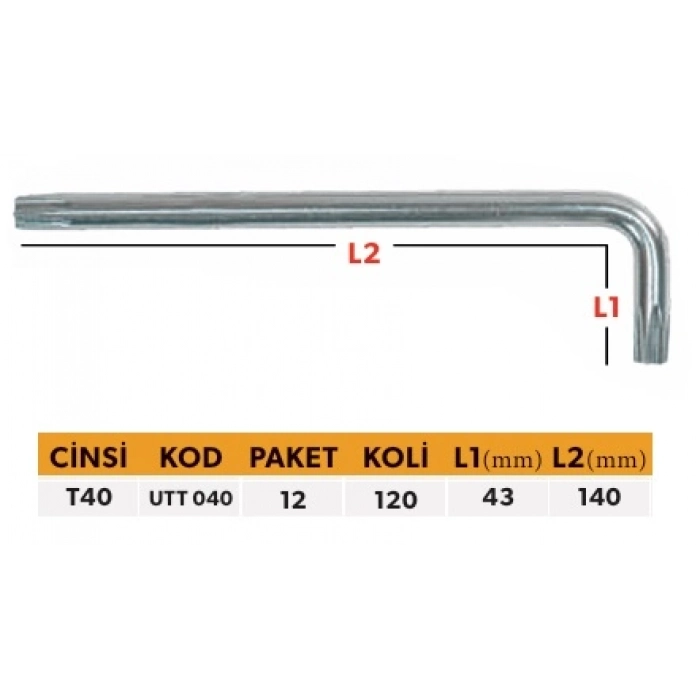 ELTOS PROFESYONEL TEK ALYAN UZUN TİP - TORX 40 MM