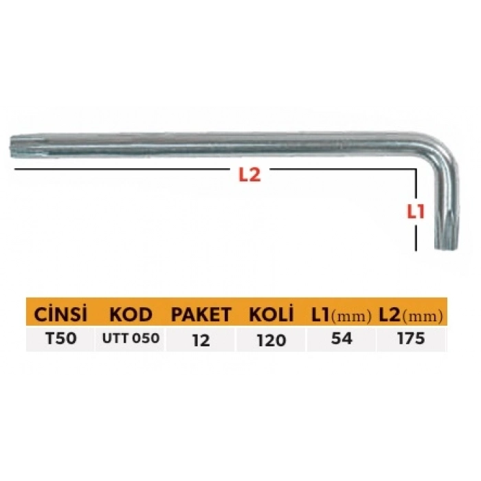 ELTOS PROFESYONEL TEK ALYAN UZUN TİP - TORX 50 MM