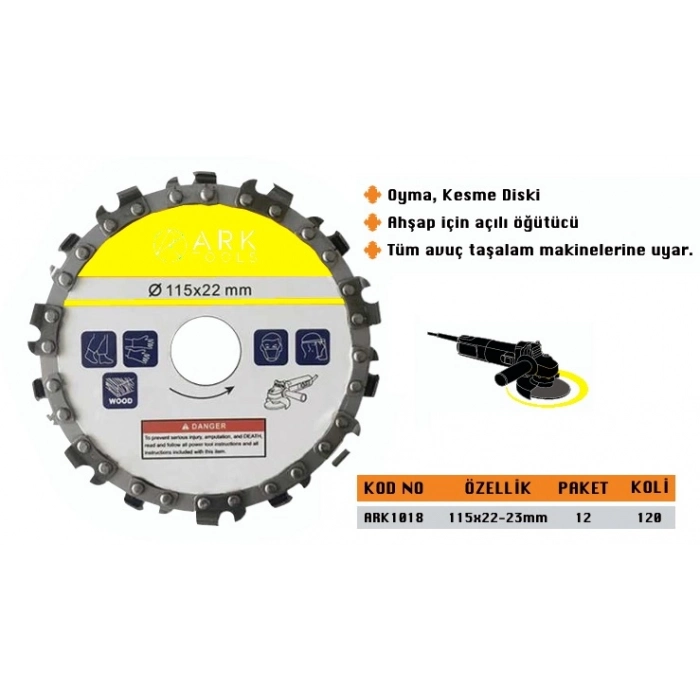 ARK ZİNCİRLİ AHŞAP TESTERE 115 MM