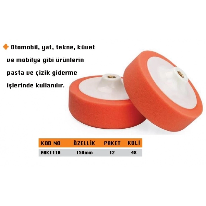 ARK M-14 PASTA POLİSAJ SÜNGERİ 150MM