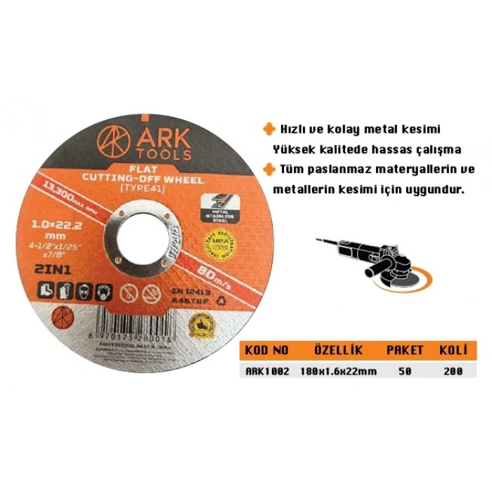 ARK 180*1,6 İNOX KESİCİ TAŞ
