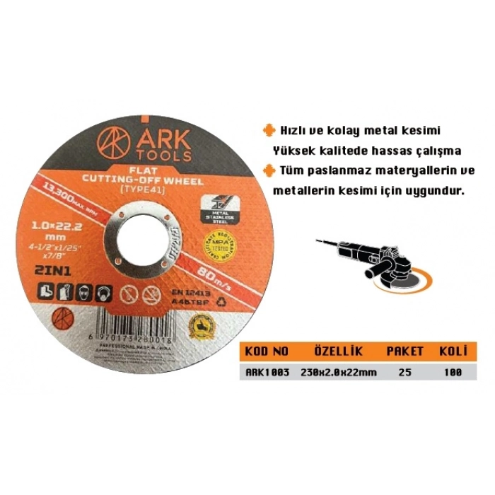 ARK 230*2 İNOX KESİCİ TAŞ