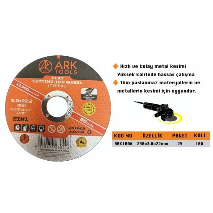 ARK METAL KESİCİ TAŞ 230*3