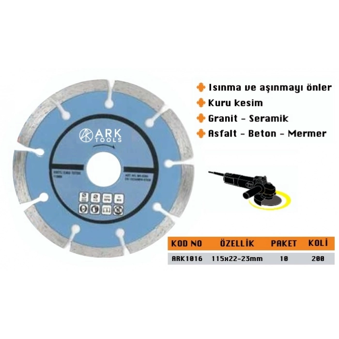 ARK SOKETLİ ELMAS TESTERE 115*22*23