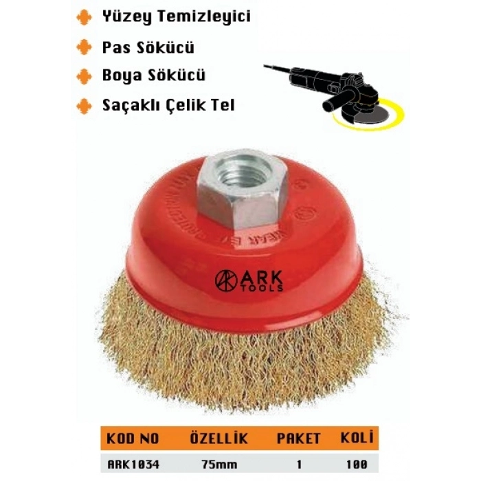 ARK SAÇAKLI ÇANAK FIRÇA 75 MM