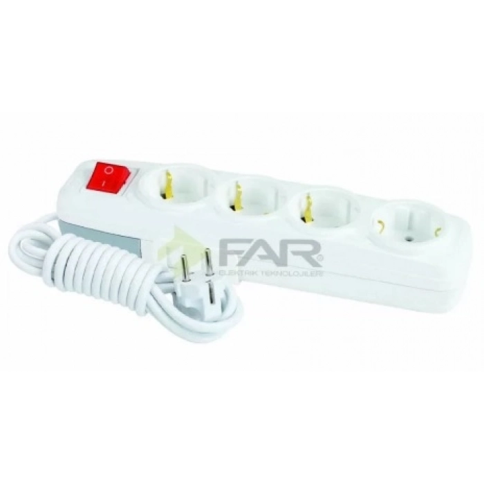 FAR 4 LÜ ANAH. TOPRAKLI GRUP PRİZ 5 MT.LARA F-507C