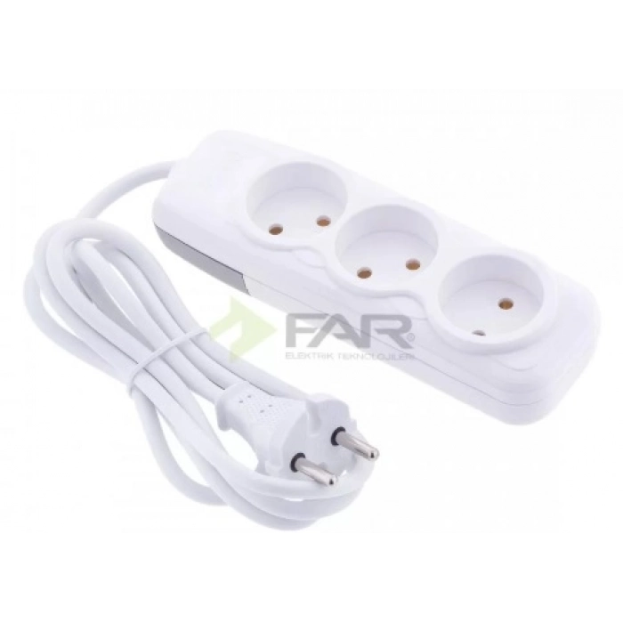 FAR 3 LÜ TOPRAKSIZ GRUP PRİZ LARA 5 MT. F-284C