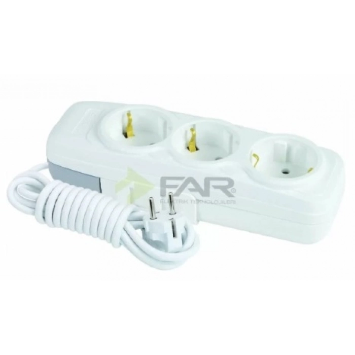 FAR 3 LÜ TOPRAKLI GRUP PRİZ 2 MT.LARA F-501A