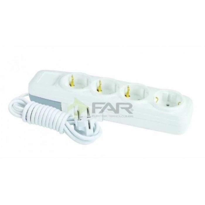 FAR 4 LÜ TOPRAKLI GRUP PRİZ LARA 5 MT. F-505C