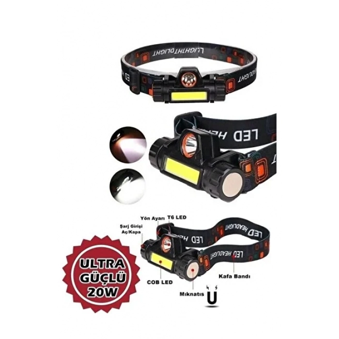 LED ŞARJLI KAFA LAMBASI ÇİFTLİ