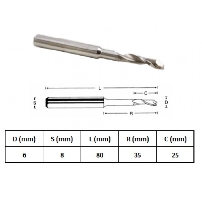 GFB 6x8-80mm ALÜMİNYUM FREZE