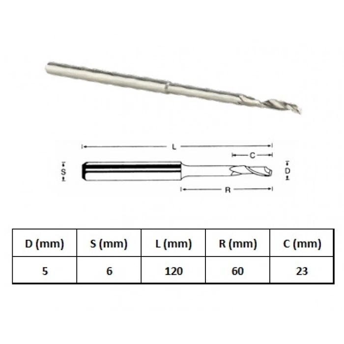 GFB 5x6-120mm ALÜMİNYUM FREZEİNCE-UZUN