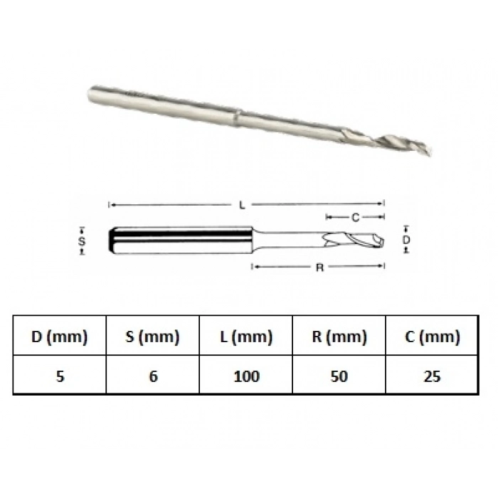 GFB 5x6-100mm ALÜMİNYUM FREZEİNCE-ORTA