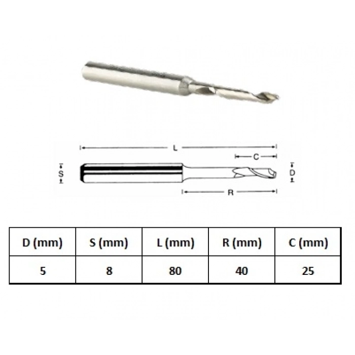 GFB 5x8-80mm-( KALİTELİ )-ALÜMFREZE-KOBALTLI
