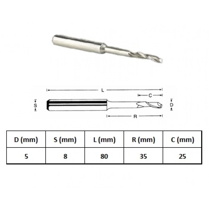 GFB 5x8-80mm ALÜMİNYUM FREZENORMAL