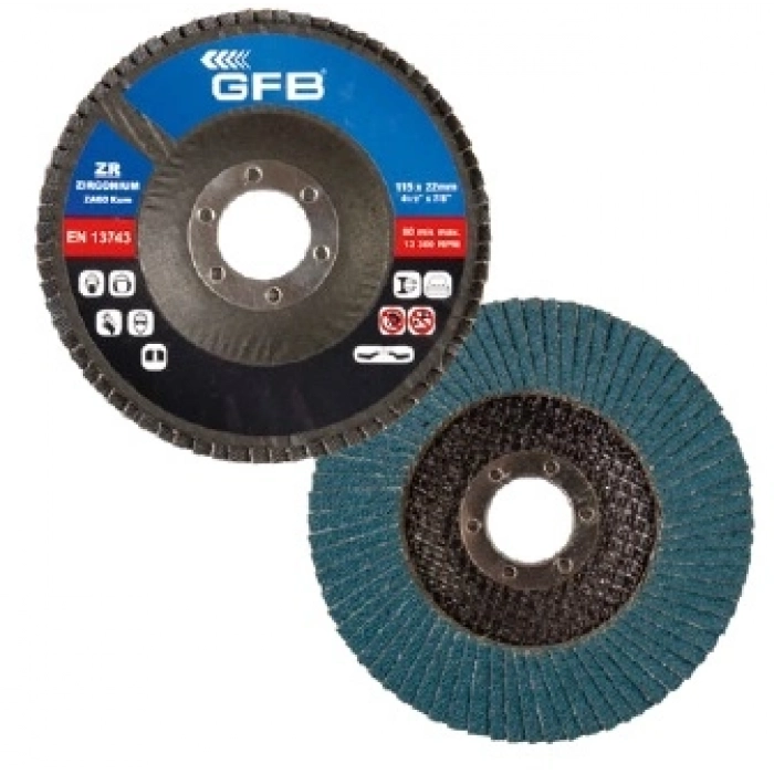 GFB ZİRKON. FLAP DİSK ZIMPARA 115x40 KUM-MAVİ