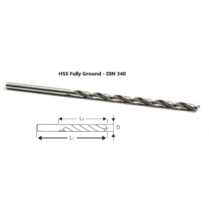 GFB 5,2mm HSS TAŞLANMIŞ UZUN MATKAP UCU BEYAZ