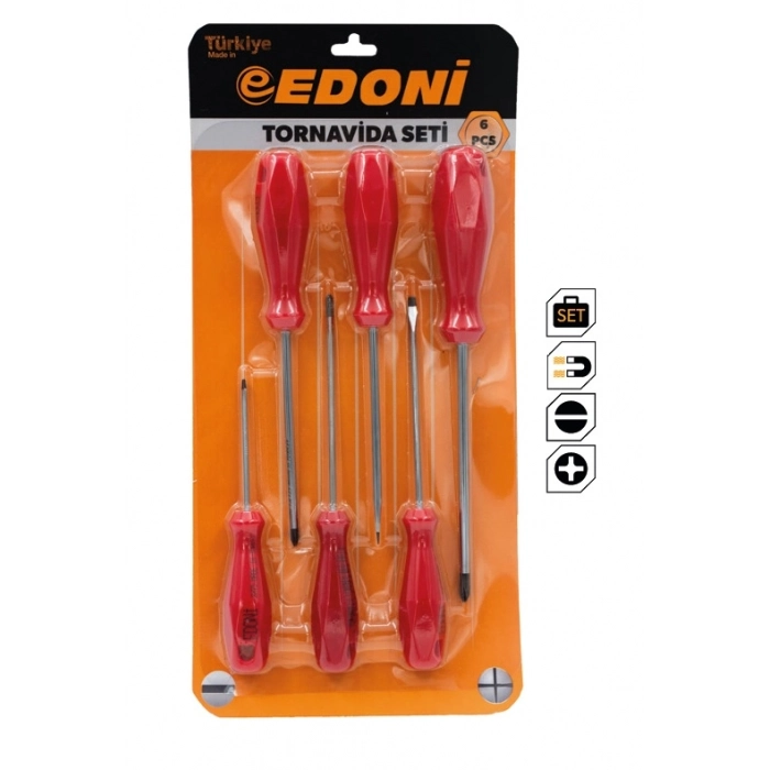 ELTOS EDONİ 6’LI TORNAVİDA SETİ-BLİSTERLI