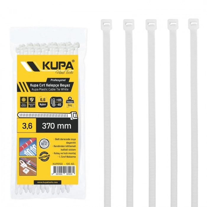 KUPA CIRT KELEPÇE BEYAZ 3,6 X 370 MM  (120)