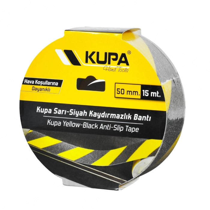 KUPA KAYDIRMAZ BAND SARI SİYAH 50 X 15 MT  (36)