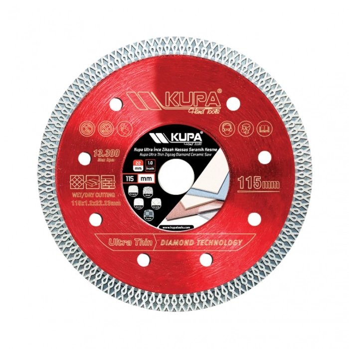 KUPA ULTRA İNCE ZİKZAK HASSAS SERAMİK KESME 115 MM