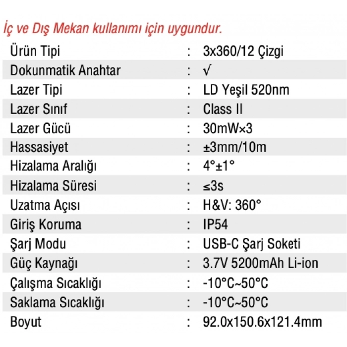MERCURE 360 DERECE 3D ÇİZGİ LAZER ŞAKÜL