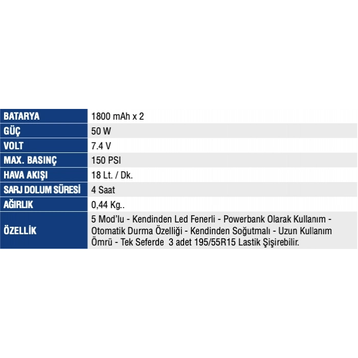MERCURE LASTİK ŞİŞİRME ŞARJLI