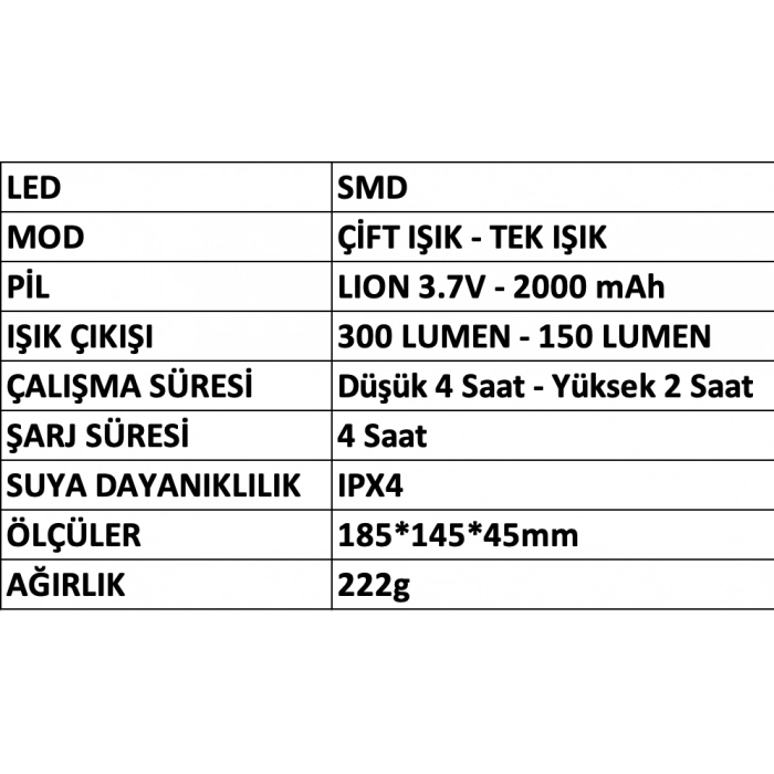MERCURE LEDLİ BOYUN FENERİ MC-6633 ŞARJLI