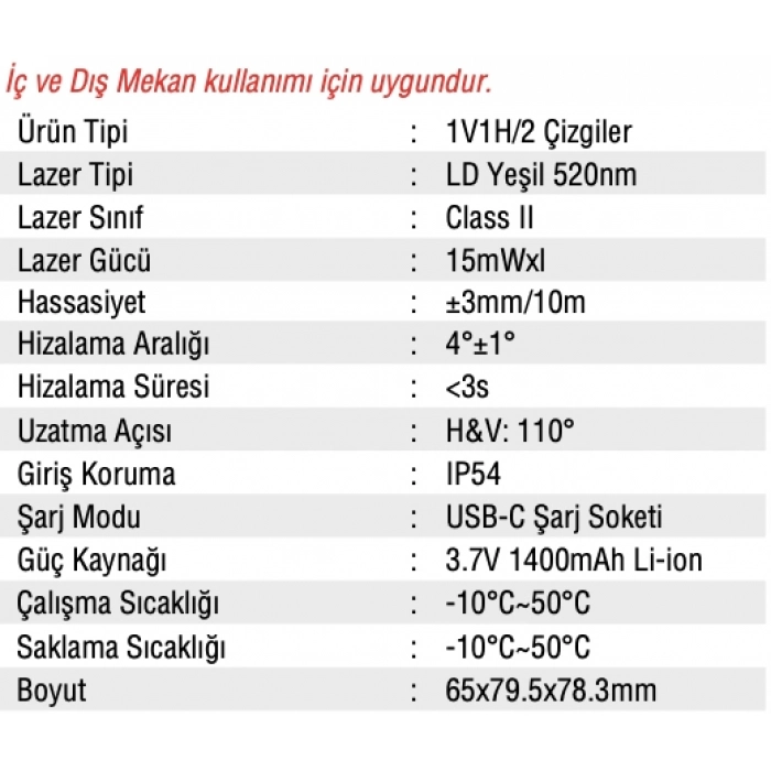 MERCURE YATAY DİKEY ÇİZGİ LAZER ŞAKÜL