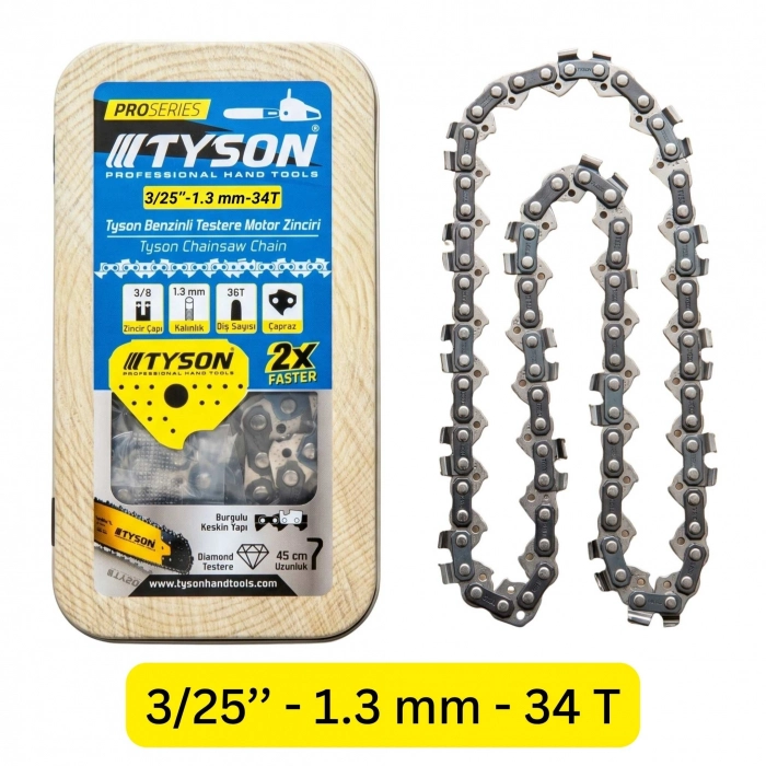 TYSON BENZİNLİ TESTERE MOTOR ZİNCİRİ  3 / 25 X 1,3 MM - 34 T (60)