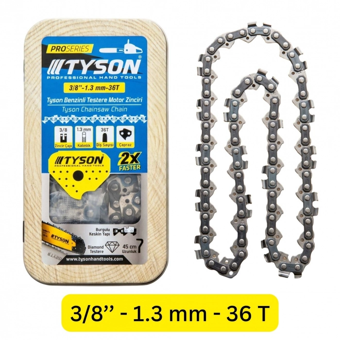 TYSON BENZİNLİ TESTERE MOTOR ZİNCİRİ  3 / 8 X 1,3 MM - 36 T (48)