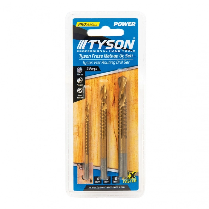 TYSON FREZE MATKAP UÇ SETİ 3LÜ 4-6-8 MM