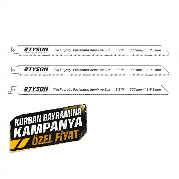 TYSON TİLKİ KUYRUĞU PAS. KEMİK VE BUZ KESME S1211K 5Lİ SET