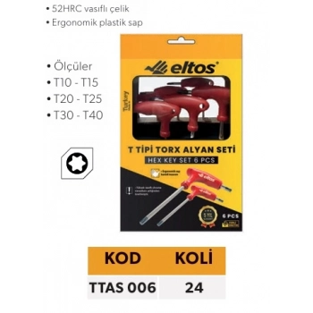 ELTOS T ALYAN SETİ TORX 6 LI