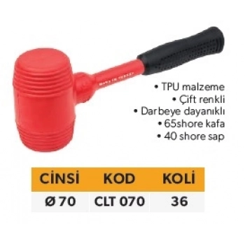 ELTOS ÇİFT RENKLİ LASTİK TOKMAK  Ø 70