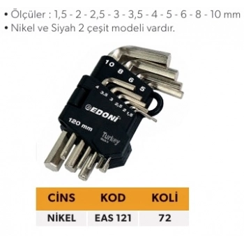 ELTOS EDONİ 120 MM. ALYAN SETİ 10 PCS. NİKEL