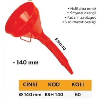 ELTOS SÜZGEÇLİ HUNİ PLASTİK 140MM