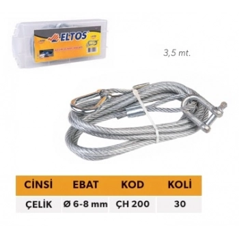 ELTOS ÇELİK ÇEKME HALATI Q6-8MM,3.5MM