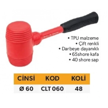 ELTOS ÇİFT RENKLİ LASTİK TOKMAK 60MM