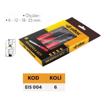 ELTOS ISKARPELA SETİ 4 PARÇA 6 - 12 - 18 - 25 MM