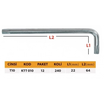 ELTOS PROFESYONEL TEK ALYAN KISA TİP TORX T10