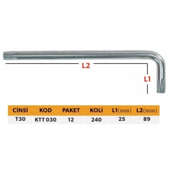 ELTOS PROFESYONEL TEK ALYAN KISA TİP TORX T30