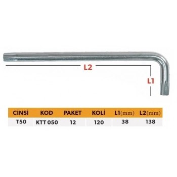 ELTOS PROFESYONEL TEK ALYAN KISA TİP TORX T50